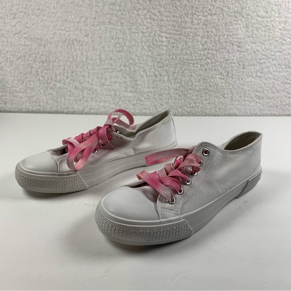 Bp Greta White Canvas‎ Shoes Womens Size 6 Pink Lace Up NWOB 7328 - Picture 4 of 9